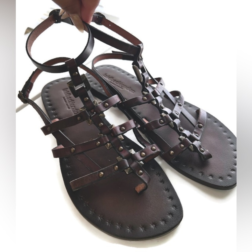Laidback London Strappy Sandals Leather 38 Gladiator US 7